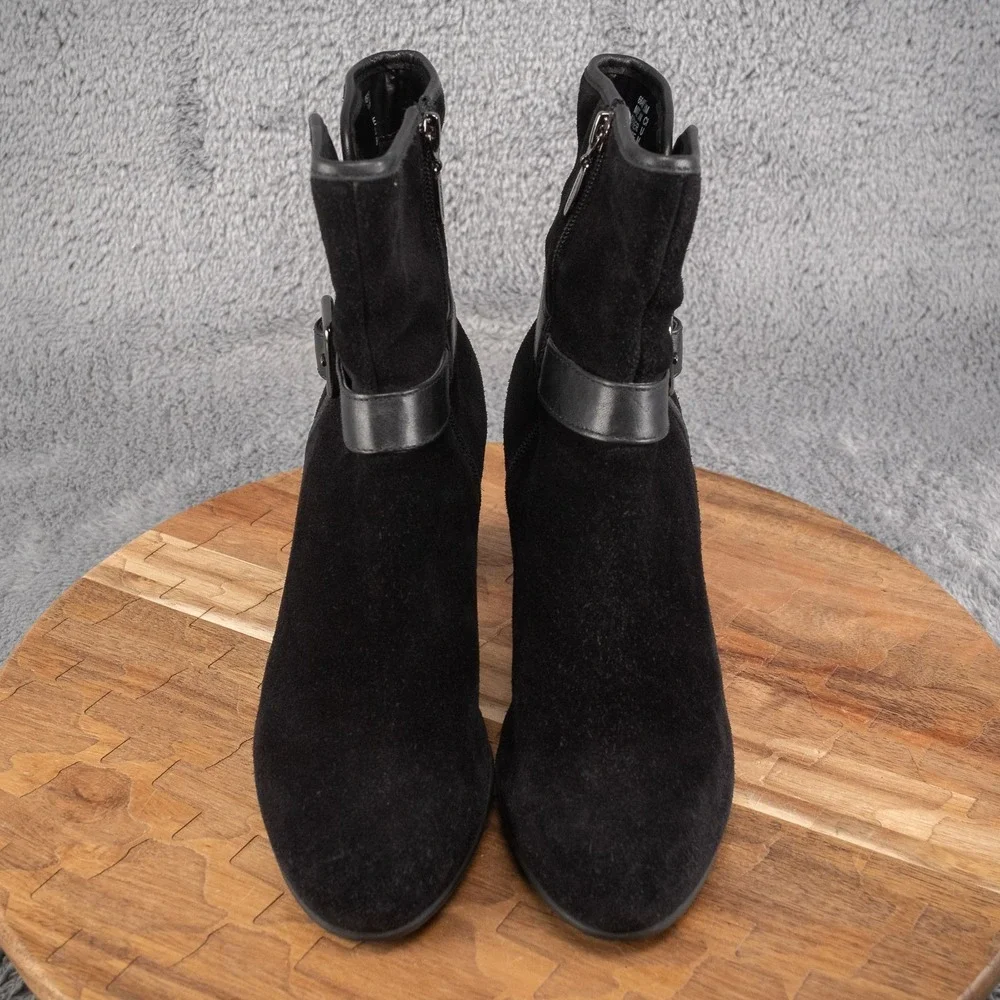 Clarks‎ Artisan Inside Zip Black Buckle Ankle Boots Womens Size 8 M